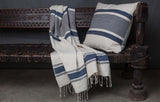 非洲全棉沙灘布 (藍與灰) Ethiopian Beach Towel (Navy-Grey)