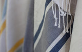 非洲全棉沙灘布 (藍與灰) Ethiopian Beach Towel (Navy-Grey)