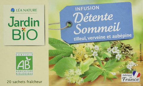 法國有機草本甜睡茶茶包20個 (不含咖啡因) Jardin Bio Organic Relaxing Infusion (30g)