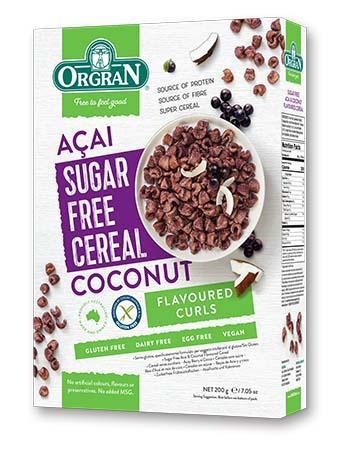 無麥麩低糖椰子巴西莓早餐穀物 Orgran Sugar Free Acai and Coconut Cereal (200g)