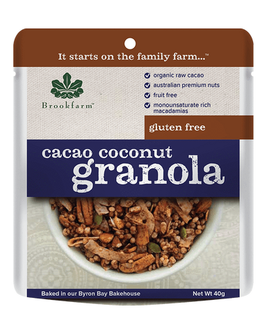 澳洲農場無麥麩可可椰子爆米花早餐 (細包) Brookfarm Gluten Free Cacao Coconut Granola Sachet (40g)