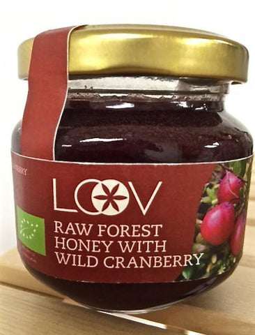 Loov 有機小紅莓粉原生蜂蜜 Raw Forest Honey with Wild Cranberry (150g)