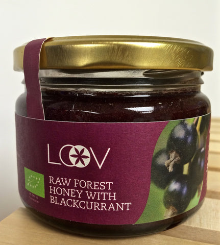 Loov 有機黑加侖子粉混合森林原生蜂蜜 Raw Forest Honey with Blackcurrant (300g)