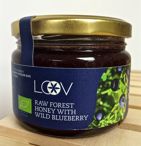 Loov 有機藍莓粉原生蜂蜜 Raw Forest Honey With Wild Blueberry (300g)