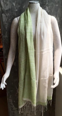 非洲全棉雙色圍巾 (青綠色) Ethiopian Aaron Shawl (Lime)