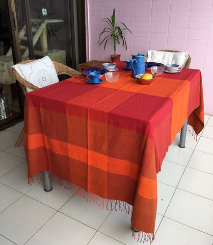 非洲全棉長方檯布 (紅色) Ethiopian Block Table Cloth Large (Red)