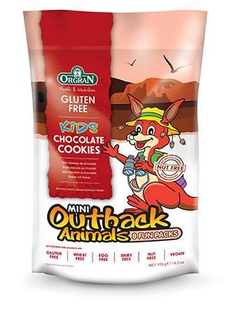 無麥麩小動物朱古力餅乾 (8包) Orgran Mini Outback Animals Chocolate Cookies (175g in 8 packs)