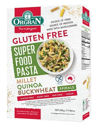 無麥麩螺絲粉 (蕎麥、藜麥、小米) Orgran Gluten-free Spiral Pasta with Buckwheat, Quinoa and Millet (250g)