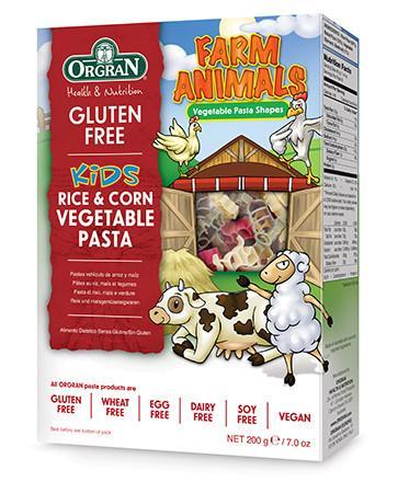 無麥麩米和粟米蔬菜動物形意粉 Orgran Farm Animal Rice & Corn Vegetable Pasta (200g)