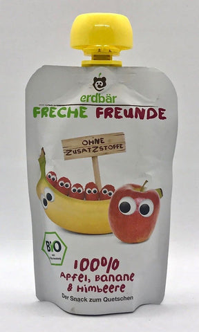 德國有機香蕉蘋果覆盆子唧唧包 Squeezy Pouch Banana Apple Raspberry (100g)
