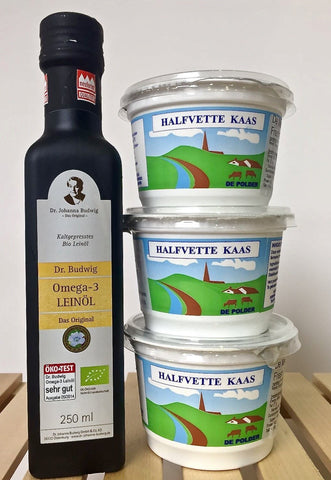 布緯亞麻籽油➕3 杯鮮布緯食療鮮芝士組合 Budwig Flaxseed Oil (250ml) + 3 cups Fresh Cheese (250g) Combo －  2019年8月25日前食用最佳 Best before 25 AUGUST 2019